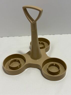 Tupperware Tan 3-Section Condiment Caddy with Handle